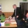 Bilder från årsmötet 27 mars<br>Nyvalde ordföranden Bertil Falck tackar för förtroendet och förklarar årsmötet avslutat